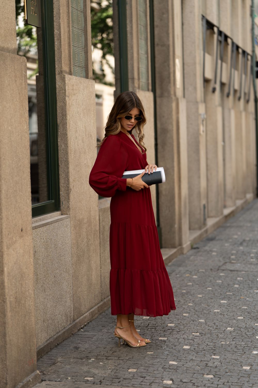 Vestido longo vermelho