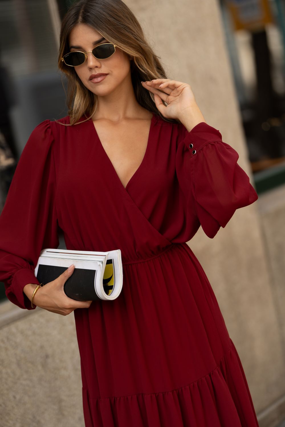 Vestido longo vermelho