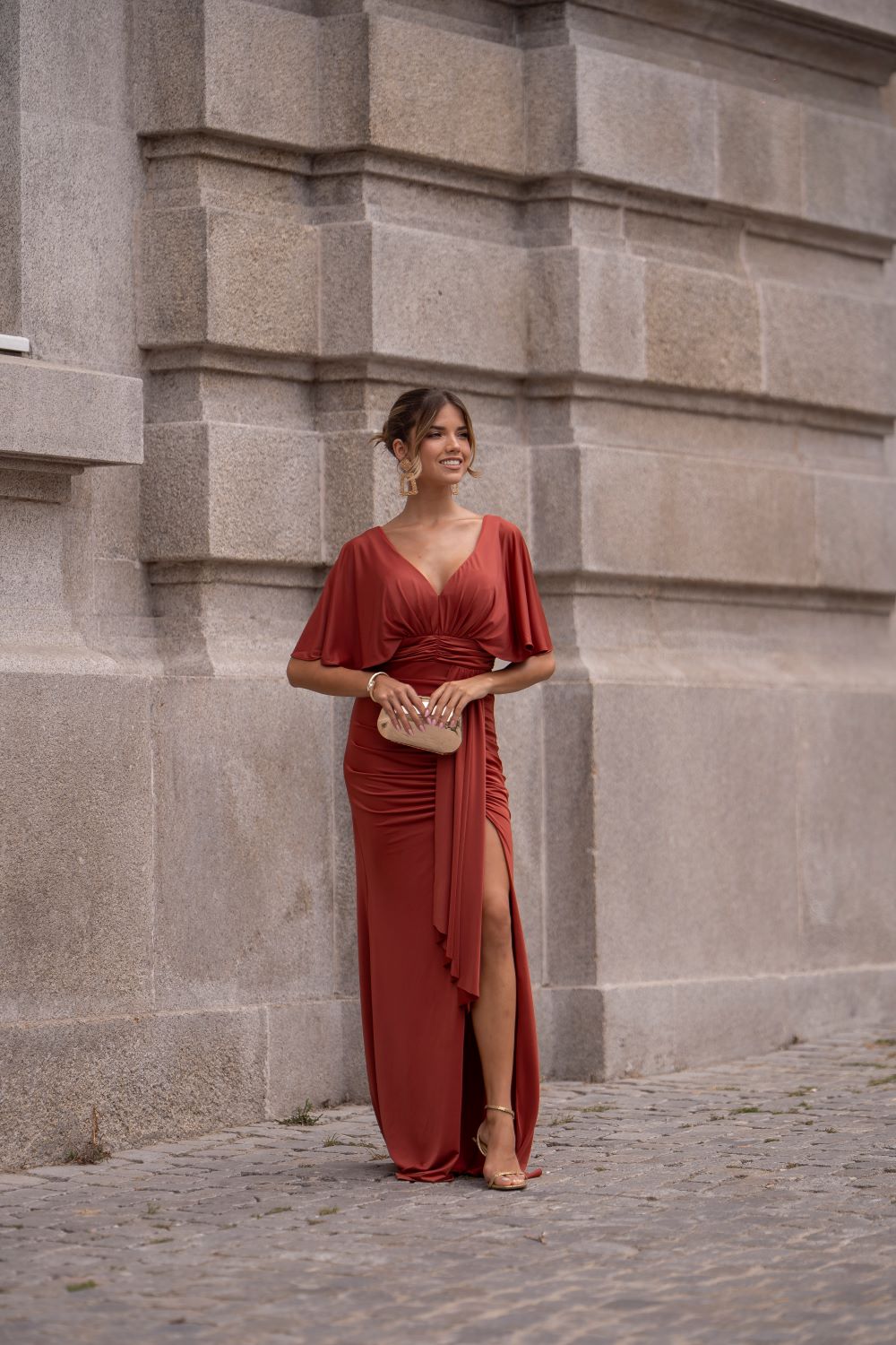 Vestido Jersey Marsala