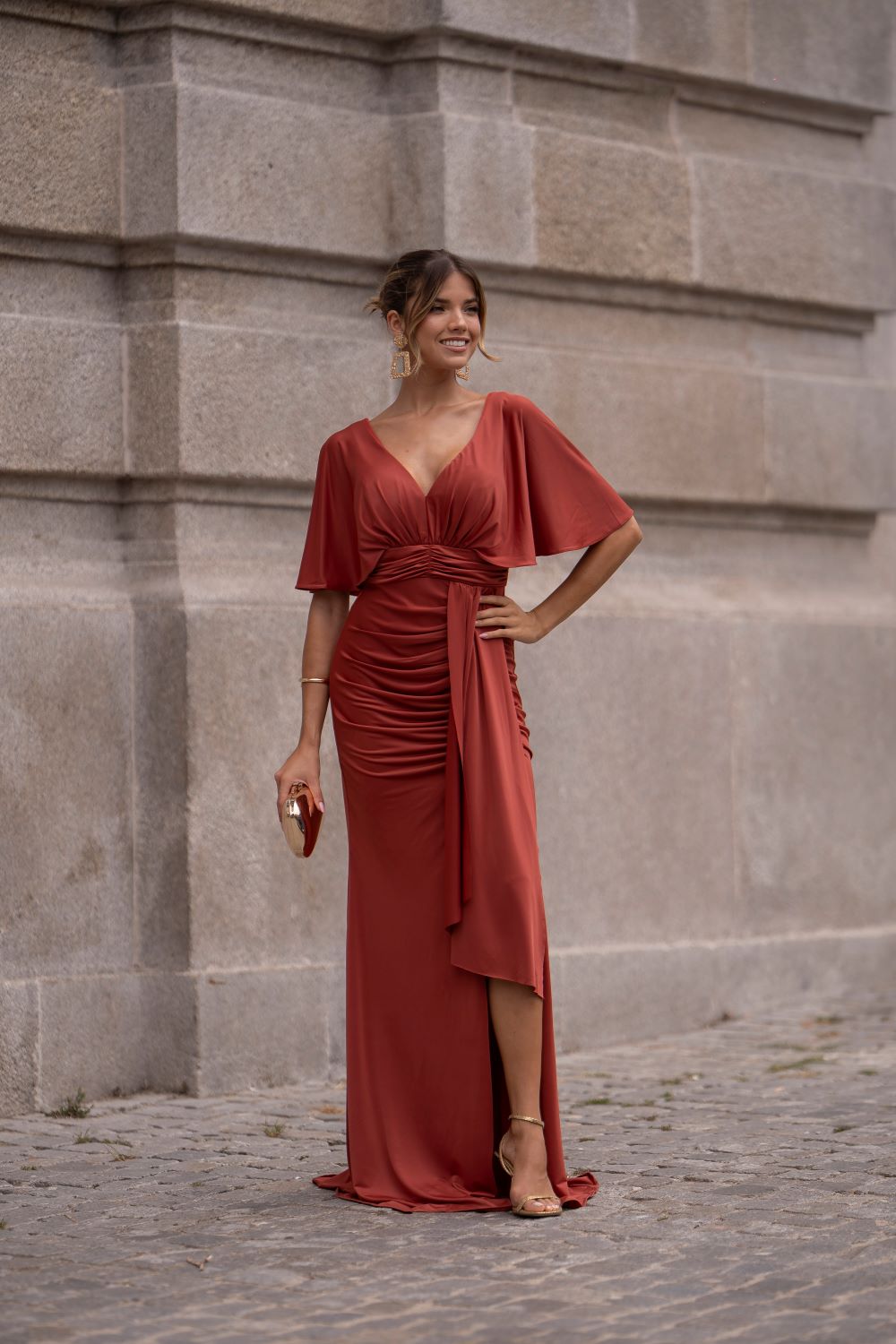 Vestido Jersey Marsala