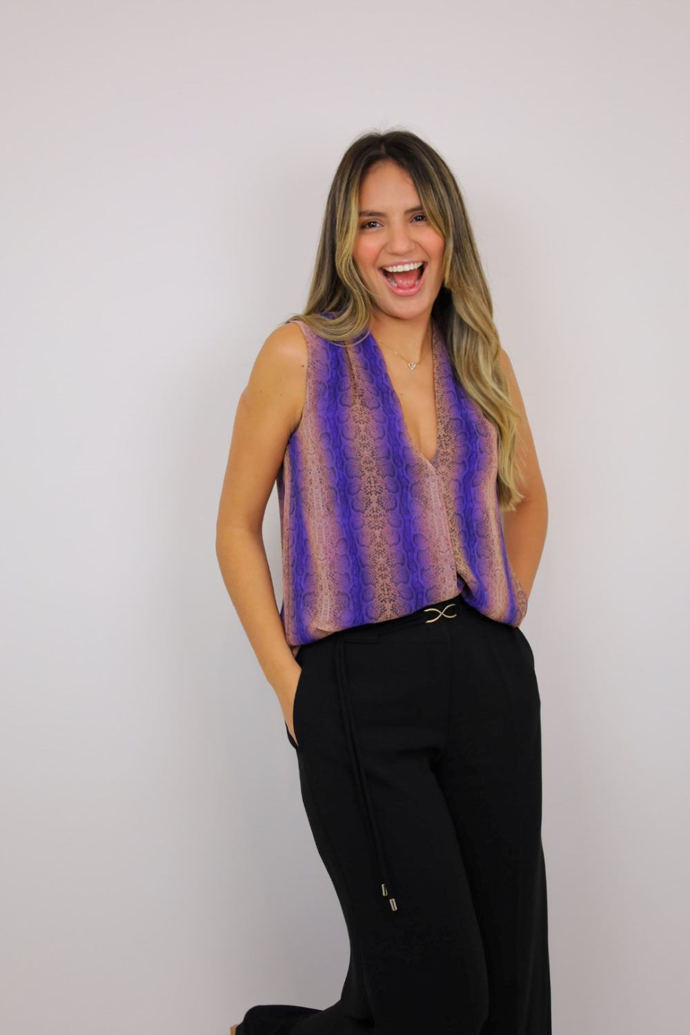 PANTALON PANTS WITH GOLD BELT